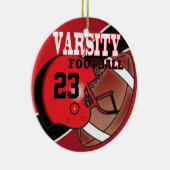 Varsity Red en Black Football Keramisch Ornament (Rechts)