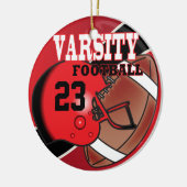 Varsity Red en Black Football Keramisch Ornament (Links)