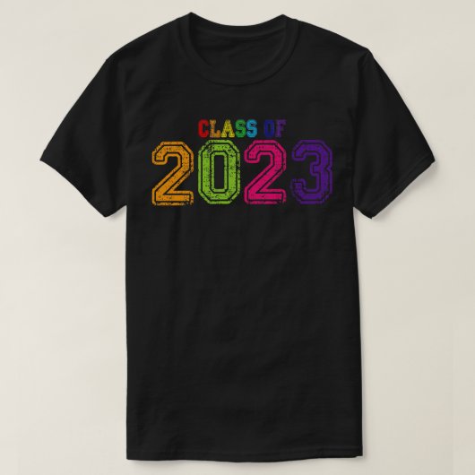 Varsity Regenboogklasse van 2023 T-shirt (Design voorkant)
