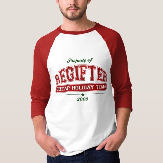Varsity REGIFTER Cheap Holiday Team T-shirt (Voorkant)