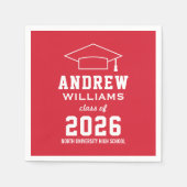Varsity Rode Klas van 2026 Afstudeerfeest Servetten (Voorkant)