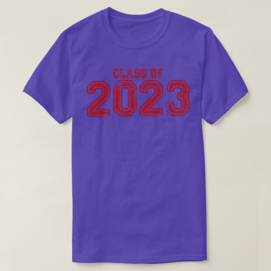 Varsity Rode Klasse van 2023 T-shirt (Design voorkant)