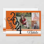 Varsity Sinaasappel 2024 Afstuderen Tri Foto Kaart (Voorkant / Achterkant)