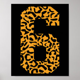 Varsity Six Matching Number Team Sports Luipaard 6 Poster