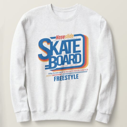 Varsity skateboard text lettering trui (Design voorkant)
