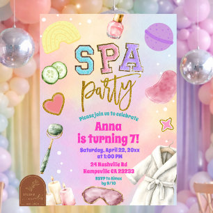 Varsity Spa-feest verjaardagsuitnodiging Kaart