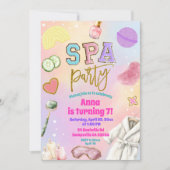 Varsity Spa-feest verjaardagsuitnodiging Kaart (Voorkant)