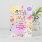 Varsity Spa-feest verjaardagsuitnodiging Kaart (Staand voorkant)