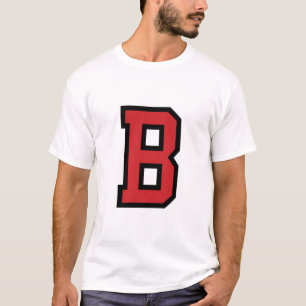 Varsity Sport   Brief B   Rood zwart T-shirt
