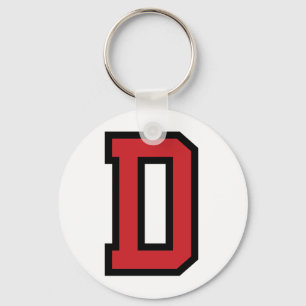 Varsity Sport   Brief D   Rood zwart Sleutelhanger