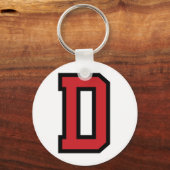 Varsity Sport | Brief D | Rood zwart Sleutelhanger (Voorkant)
