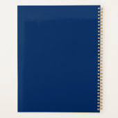 Varsity sporten blauw wit aangepaste naam & jaar planner (Achterkant)