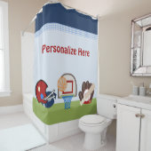 Varsity Sports Boy Kinder Shower Curtain Douchegordijn (In situ)