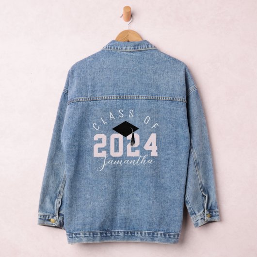 Varsity Stijl Afstuderen Klasse van 2024 Douanenaa Denim Jacket (Hangar)
