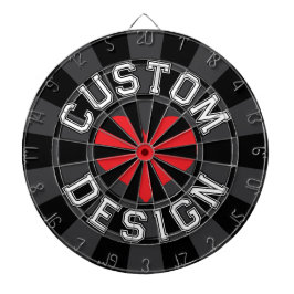 Varsity stijl tekst lettertype Zwart Charcoal Rood Dartbord