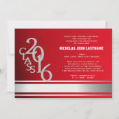 Varsity Stripe Afstuderen Tri Foto 2016 Rood Kaart (Achterkant)