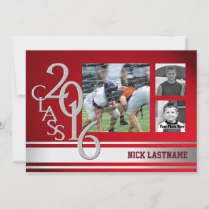 Varsity Stripe Afstuderen Tri Photo 2016 Red Kaart