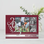 Varsity Stripe Afstuderen Tri Photo 2023 Kaart (Staand voorkant)