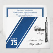 Varsity Stripe Blue Class Reunion Kaart (Voorkant / Achterkant)