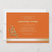 Varsity Stripe Tri Foto Gouden Afstudeeruitnodigin Kaart (Achterkant)