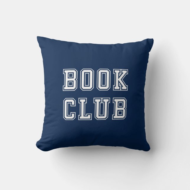 Varsity Style Book Club met bewerkbare kleuren Kussen (Voorkant)