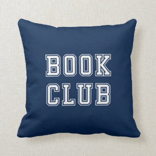 Varsity Style Book Club met bewerkbare kleuren Kussen