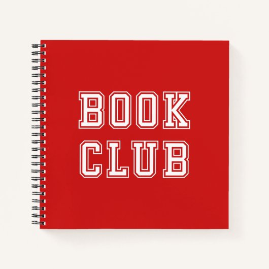 Varsity Style Book Club met bewerkbare kleuren Notitieboek (Voorkant)