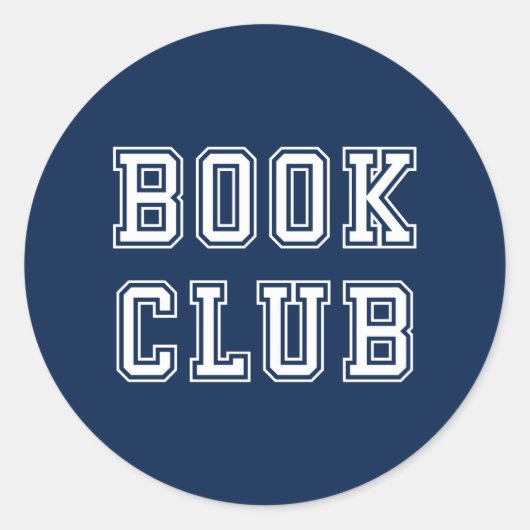 Varsity Style Book Club met bewerkbare kleuren Ronde Sticker (Voorkant)