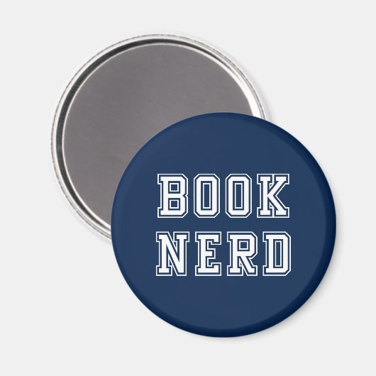 Varsity Style Book Nerd met bewerkbare kleur Magneet (Voorkant / Achterkant)
