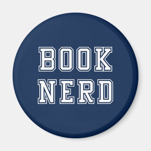 Varsity Style Book Nerd met bewerkbare kleur Magneet (Voorkant)