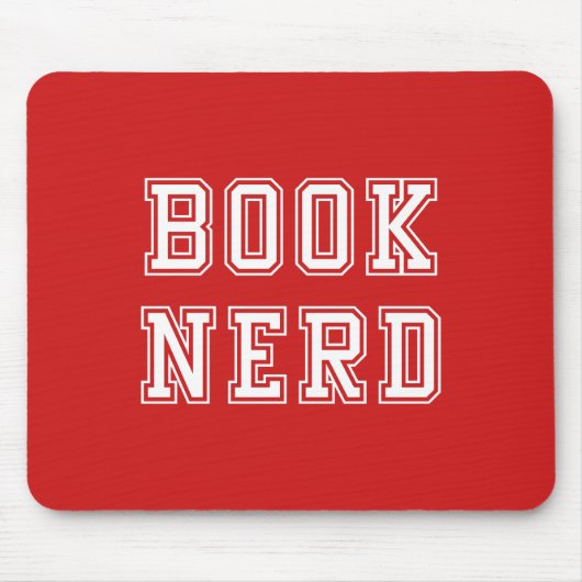 Varsity Style Book Nerd met bewerkbare kleur Muismat (Voorkant)