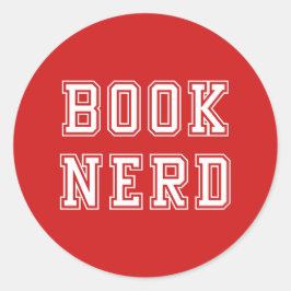 Varsity Style Book Nerd met bewerkbare kleur Ronde Sticker