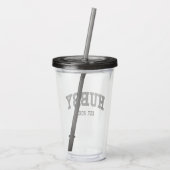 Varsity Style Hubby Est. Minimale jaarminimalisati Acryl Drinkbeker (Achterkant)