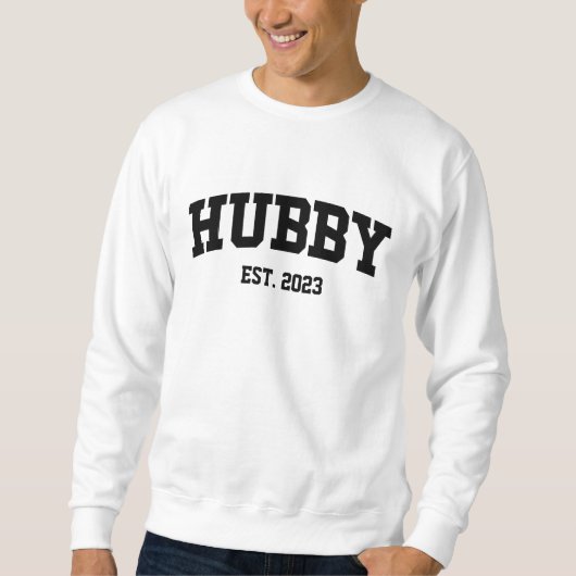 Varsity Style Hubby Est. Minimale jaarminimalisati Trui (Voorkant)