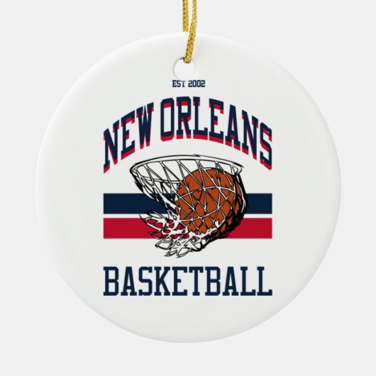 Varsity Style New Orleans Basketball Keramisch Ornament (Voorkant)