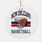 Varsity Style New Orleans Basketball Keramisch Ornament (Achterkant)