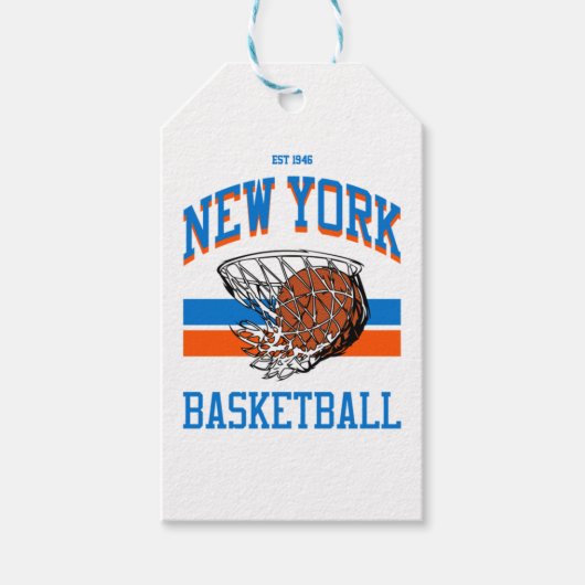 Varsity Style New York Basketball Cadeaulabel (Voorkant)