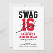 Varsity Style Swag 16 Verjaardag Kaart (Voorkant)