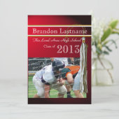 Varsity Tassel Afstuderen Red Gold Kaart (Staand voorkant)