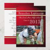 Varsity Tassel Afstuderen Red Gold Kaart (Voorkant / Achterkant)