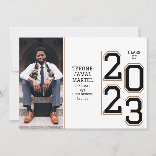 Varsity Team Player Sport Photo Graduparty Kaart (Voorkant)