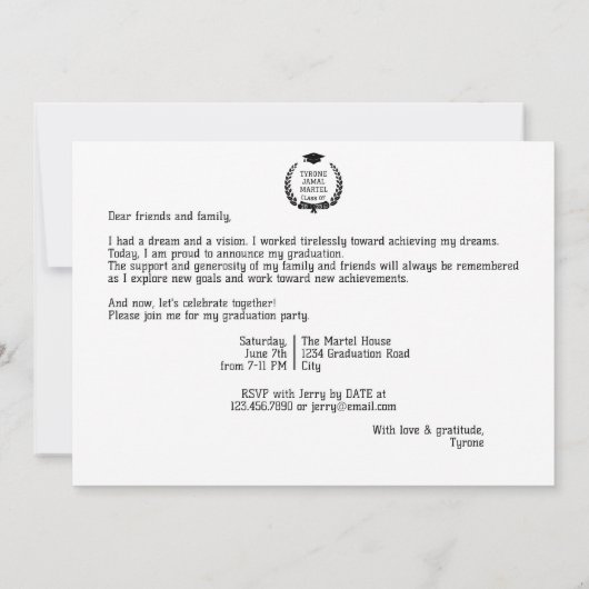 Varsity Team Player Sport Photo Graduparty Kaart (Achterkant)