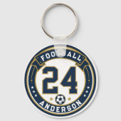 Varsity Voetbalspeler Naam & Nummer Sleutelhanger (Achterkant)