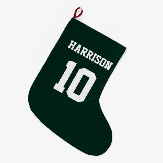 Varssporten donkerdengroen wit grote kerstsok (Voorkant (Hangend))