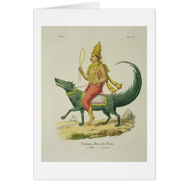 Varuna, God van de Oceanen, gegraveerd door Charle (Voorkant)