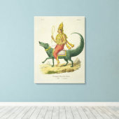 Varuna, God van de Oceanen, gegraveerd door Charle Canvas Afdruk (Insitu (Houten vloer))