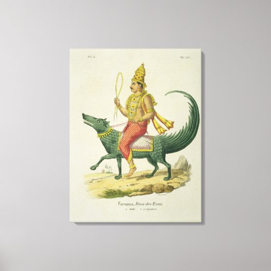 Varuna, God van de Oceanen, gegraveerd door Charle Canvas Afdruk (Voorkant)