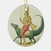Varuna, God van de Oceanen, gegraveerd door Charle Keramisch Ornament (Links)