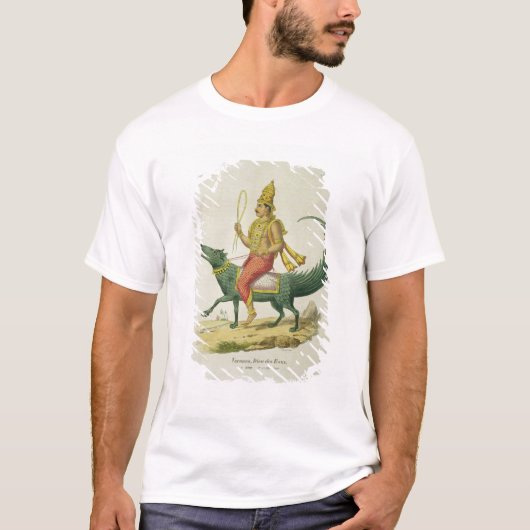 Varuna, God van de Oceanen, gegraveerd door Charle T-shirt (Voorkant)