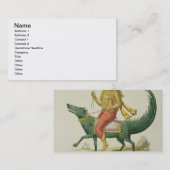 Varuna, God van de Oceanen, gegraveerd door Charle Visitekaartje (Voorkant / Achterkant)